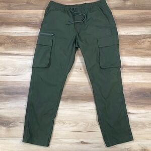 Tahari Cargo Pants Mens L Gorpcore Polyester Utility Jogger Olive Green Casual